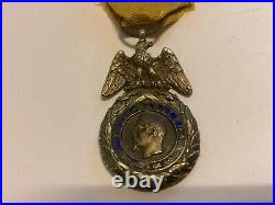Superbe Médaille Militaire Napoléon 3 Modèle B en Argent