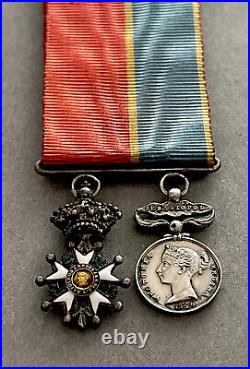 Superbe barette de miniatures Légion d'Honneur et Crimée