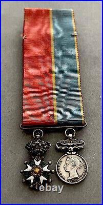 Superbe barette de miniatures Légion d'Honneur et Crimée