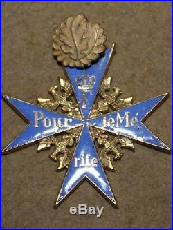 Superbe croix Pour le Mérite allemande avec feuilles de chêne fabrication ancien