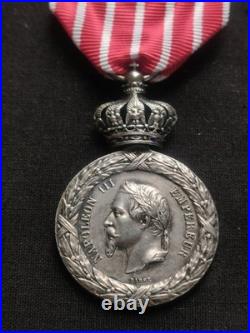 Superbe +rare Médaille Campagne D'italie 1859 Cent Gardes Napoléon Empire Argent