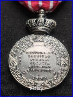 Superbe +rare Médaille Campagne D'italie 1859 Cent Gardes Napoléon Empire Argent