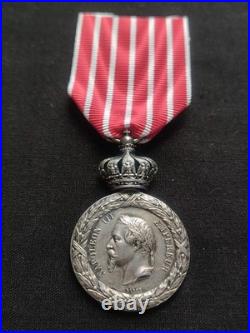 Superbe +rare Médaille Campagne D'italie 1859 Cent Gardes Napoléon Empire Argent