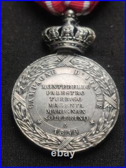 Superbe +rare Médaille Campagne D'italie 1859 Cent Gardes Napoléon Empire Argent