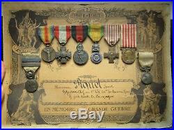 Superbe tableau de médailles Adjudant-Chef 1er régiment de tirailleurs tonkinois
