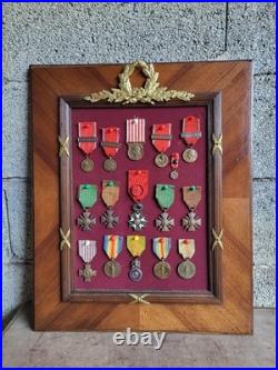 Tableau De Medailles Militaires Ancien, Legion D'honneur, Verdun, WW1, 1870