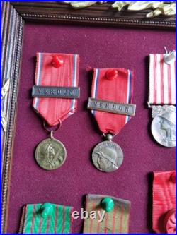 Tableau De Medailles Militaires Ancien, Legion D'honneur, Verdun, WW1, 1870