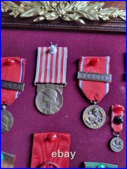 Tableau De Medailles Militaires Ancien, Legion D'honneur, Verdun, WW1, 1870