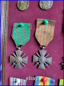 Tableau De Medailles Militaires Ancien, Legion D'honneur, Verdun, WW1, 1870