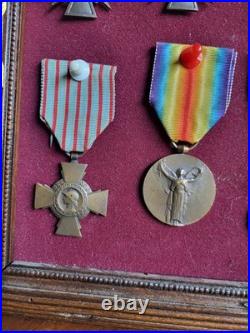 Tableau De Medailles Militaires Ancien, Legion D'honneur, Verdun, WW1, 1870