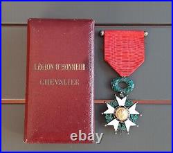 WW1 1914 Médaille 1870 Chevalier Légion d'Honneur en boite cuir ORIGINAL MEDAL