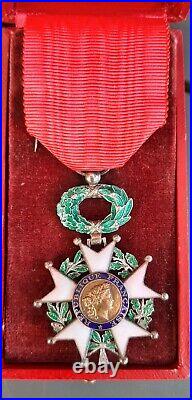 WW1 1914 Médaille 1870 Chevalier Légion d'Honneur en boite cuir ORIGINAL MEDAL