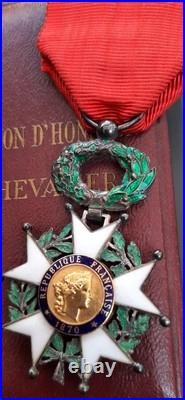 WW1 1914 Médaille 1870 Chevalier Légion d'Honneur en boite cuir ORIGINAL MEDAL