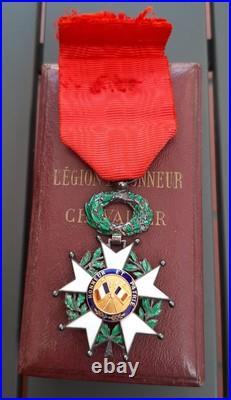 WW1 1914 Médaille 1870 Chevalier Légion d'Honneur en boite cuir ORIGINAL MEDAL