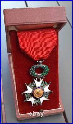 WW1 1914 Médaille 1870 Chevalier Légion d'Honneur en boite cuir ORIGINAL MEDAL