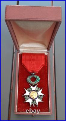 WW1 1914 Médaille 1870 Chevalier Légion d'Honneur en boite cuir ORIGINAL MEDAL