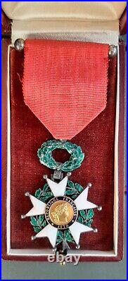 WW1 1914 Médaille 1870 Chevalier Légion d'Honneur en boite cuir ORIGINAL MEDAL