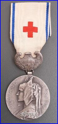 WW1 Médaille Cadres Infirmières UFF 1914 Alsace 1870 Femme de France nurse medal