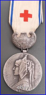 WW1 Médaille Cadres Infirmières UFF 1914 Alsace 1870 Femme de France nurse medal