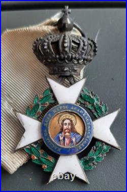 WW1 Médaille Chevalier Ordre du Sauveur Grèce argent émail 1900 ORIGINAL MEDAL