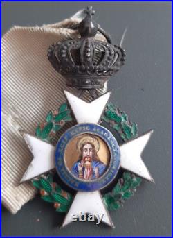 WW1 Médaille Chevalier Ordre du Sauveur Grèce argent émail 1900 ORIGINAL MEDAL