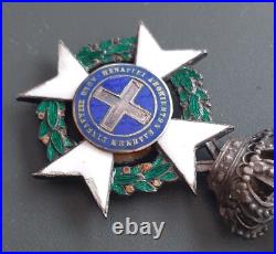 WW1 Médaille Chevalier Ordre du Sauveur Grèce argent émail 1900 ORIGINAL MEDAL