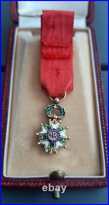 WW1 Médaille Miniature en or Chevalier Légion d'Honneur 1870 écrin Boullanger