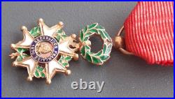 WW1 Médaille Miniature en or Chevalier Légion d'Honneur 1870 écrin Boullanger