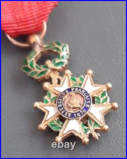 WW1 Médaille Miniature en or Chevalier Légion d'Honneur 1870 écrin Boullanger
