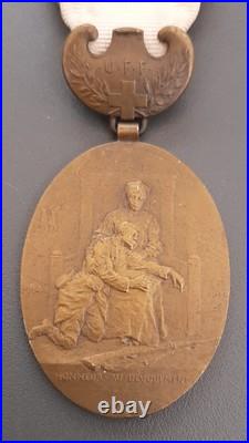 WW1 Médaille des Infirmières UFF 1914 bronze Union Femmes de France nurse medal
