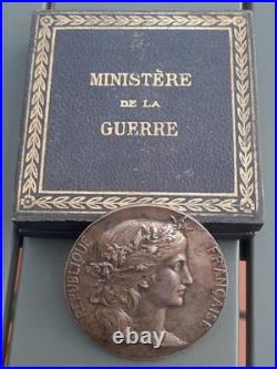 WW1 Médaillle argent massif Prix de Tir Offert par le Ministre de la Guerre 64gr