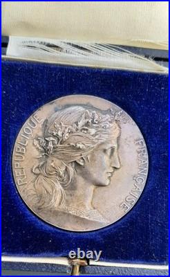 WW1 Médaillle argent massif Prix de Tir Offert par le Ministre de la Guerre 64gr