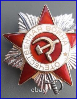 WW2 Médaille Russie Ordre de la Guerre Patriotique émail n° 4123171 ORIGINAL