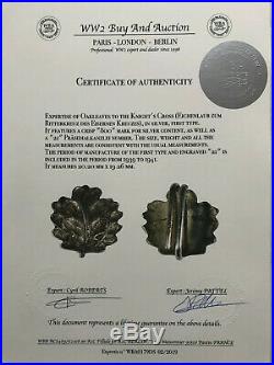 WWII German Oakleaves to the Knights Cross mark 21 First Type with COA