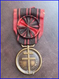 Ww2 France Médaille De La Résistance Avec Rosette Guerre 1939-1945