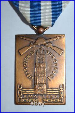 Y13R Belle médaille militaire de la poche de DUNKERQUE 39/45 FRANCE french medal